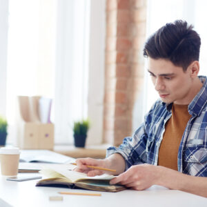 Guy in library